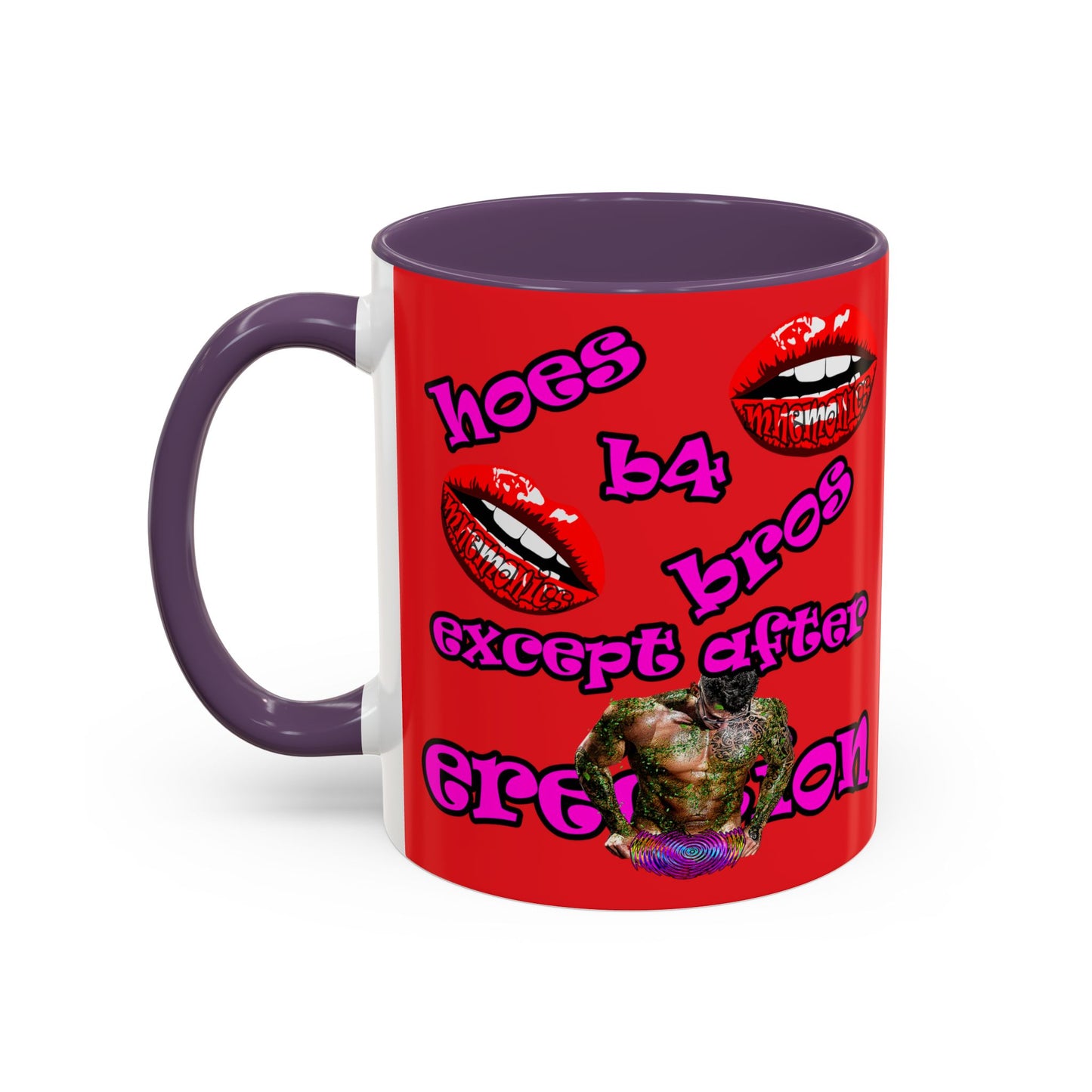 hoes b4 bros - Accent Mug (red)