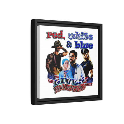 rw&b lives matter - framed canvas art (white)