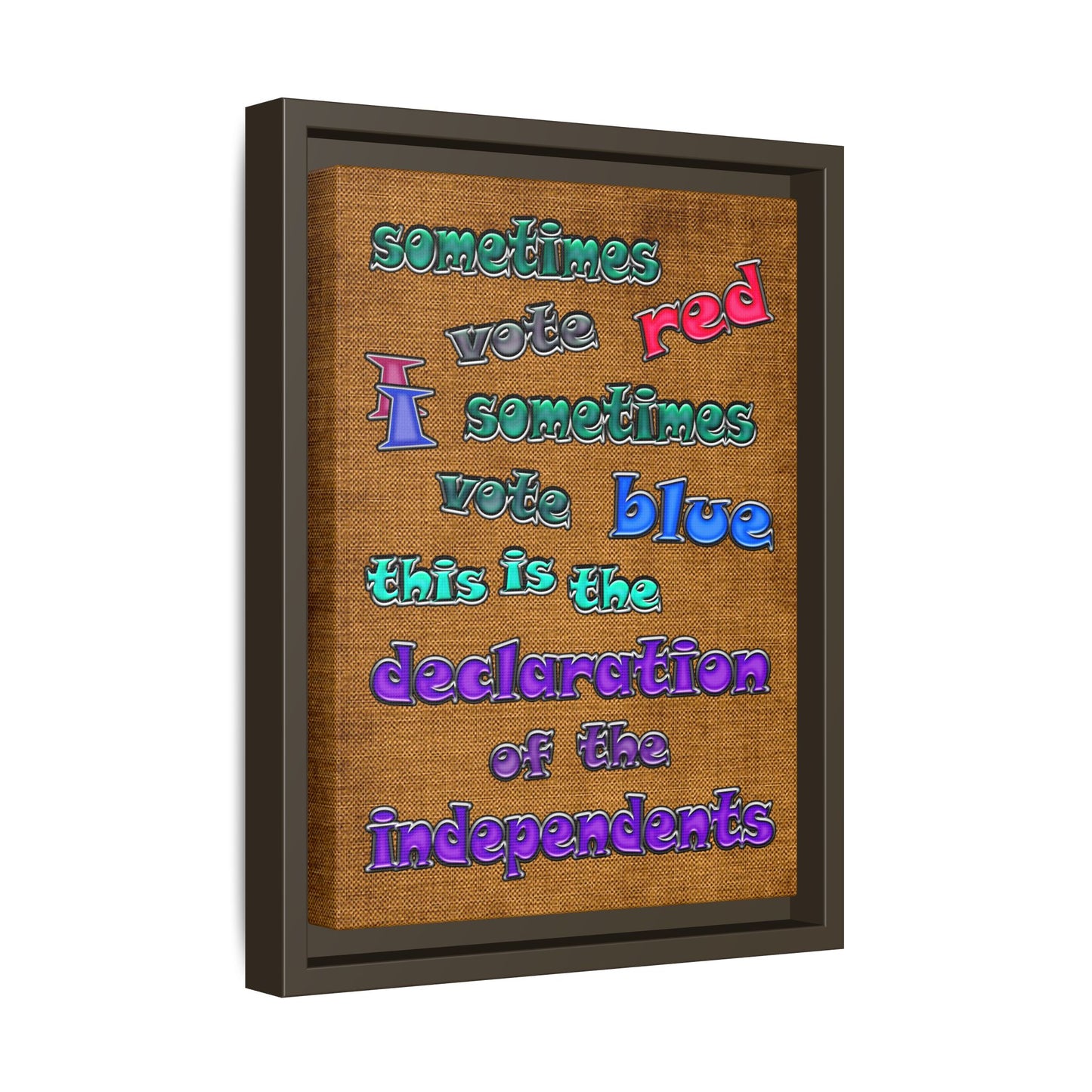 declaration of the independents - framed canvas art (brown papyrus)