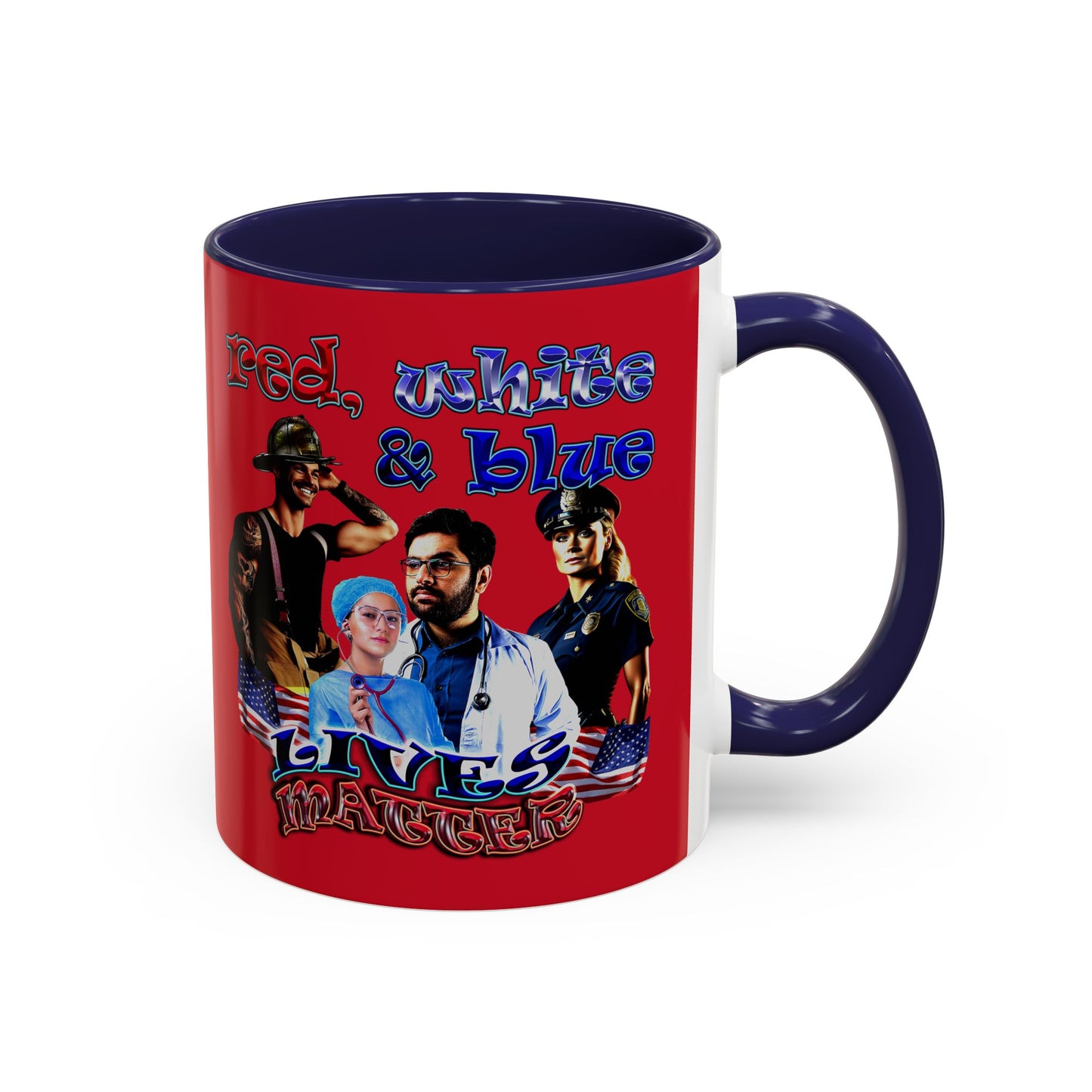rw&b lives matter - Accent Mug (dark red)