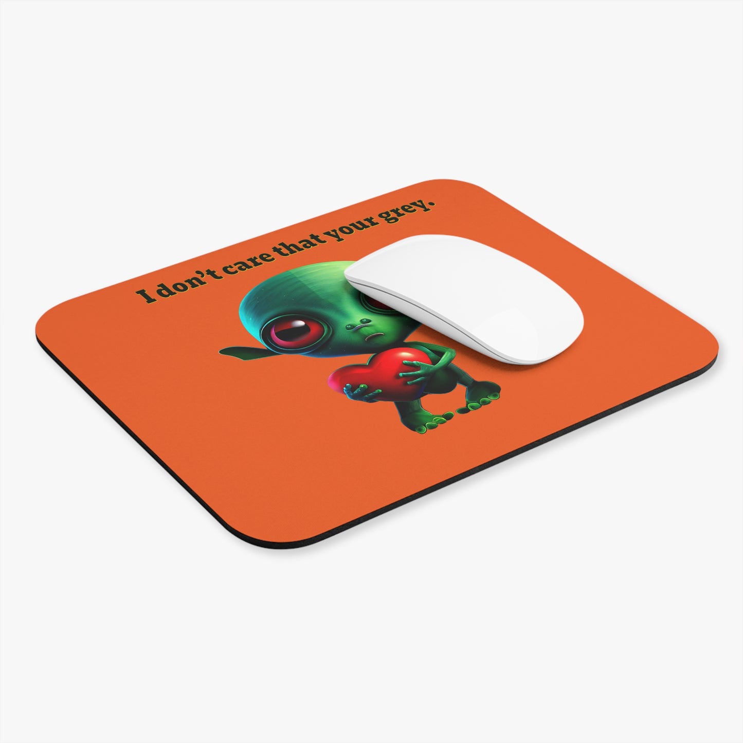I don't care that your grey - Mouse Pad (Rectangle) (orange)