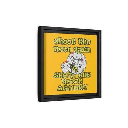 shoot the moon again - framed canvas art (yellow)