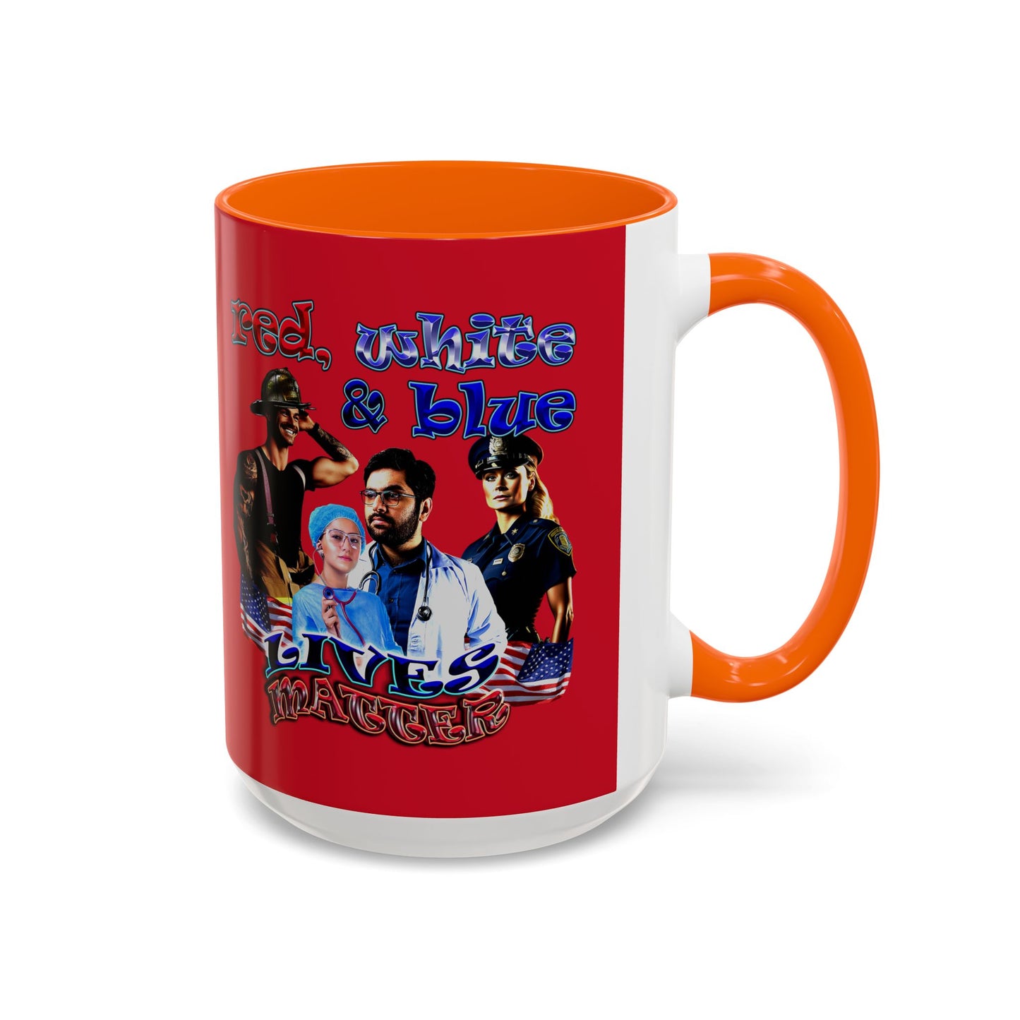 rw&b lives matter - Accent Mug (dark red)