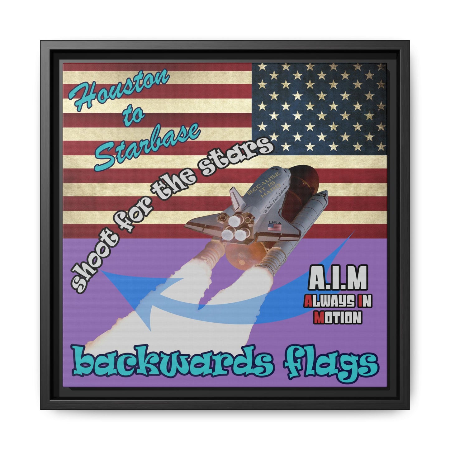 shoot for the stars - framed canvas art (light purple)