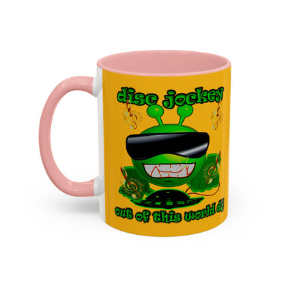 disc jockey - Accent Mug (yellow)