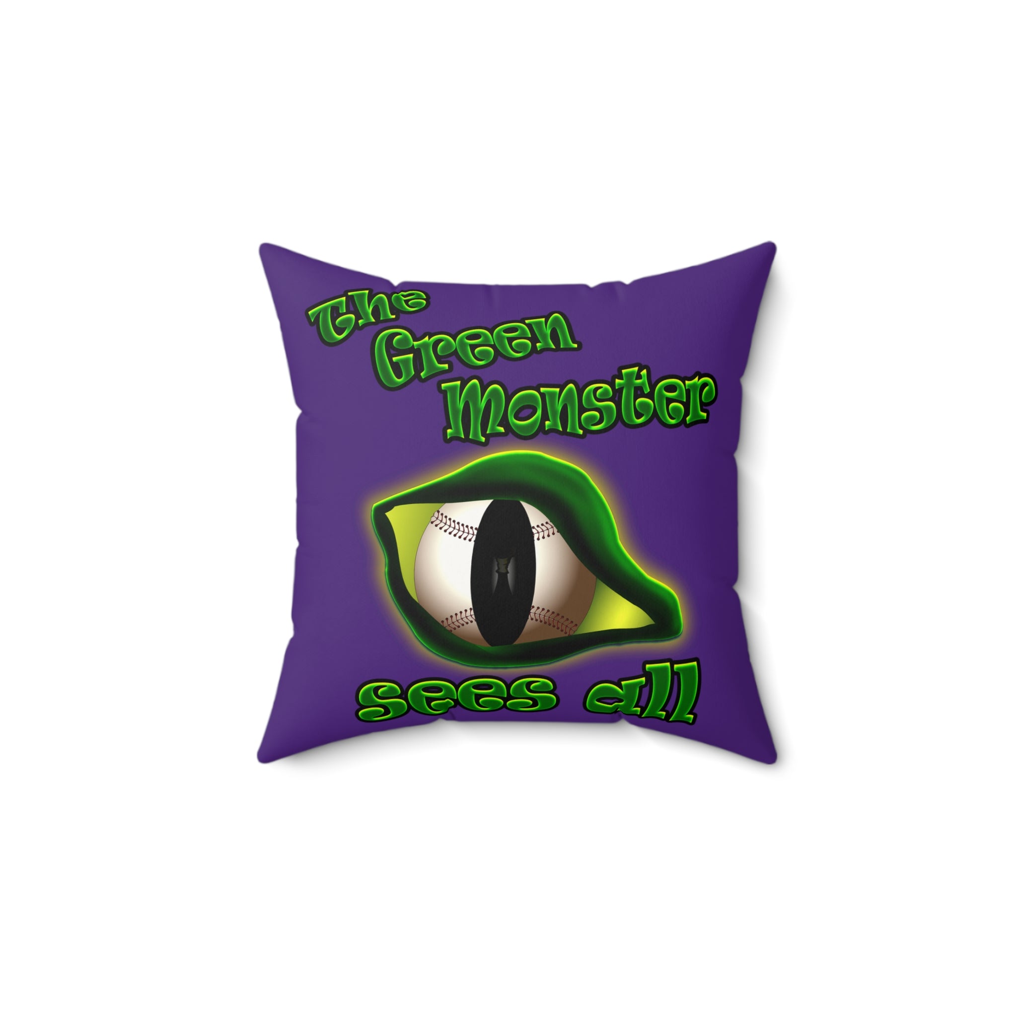 green monster - Faux Suede Square Pillow - (purple)