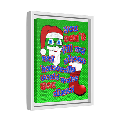 santa's shoes - framed canvas art (logo green)