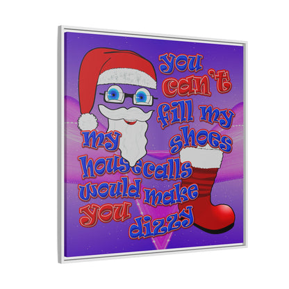 santa's shoes - framed canvas art (purple-pink wave)