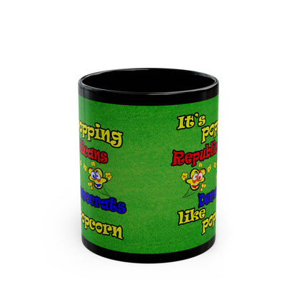 popping like popcorn - Black Mug (green turf)