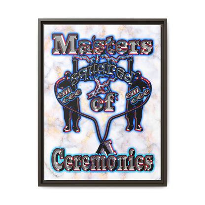 em cee squared - framed canvas art (white marble)