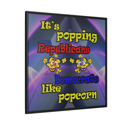 popping like popcorn - framed canvas art (grey-pink wave)