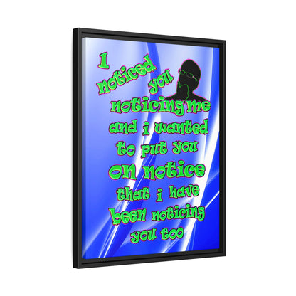 noticed you noticing - framed canvas art (blue-white wave)