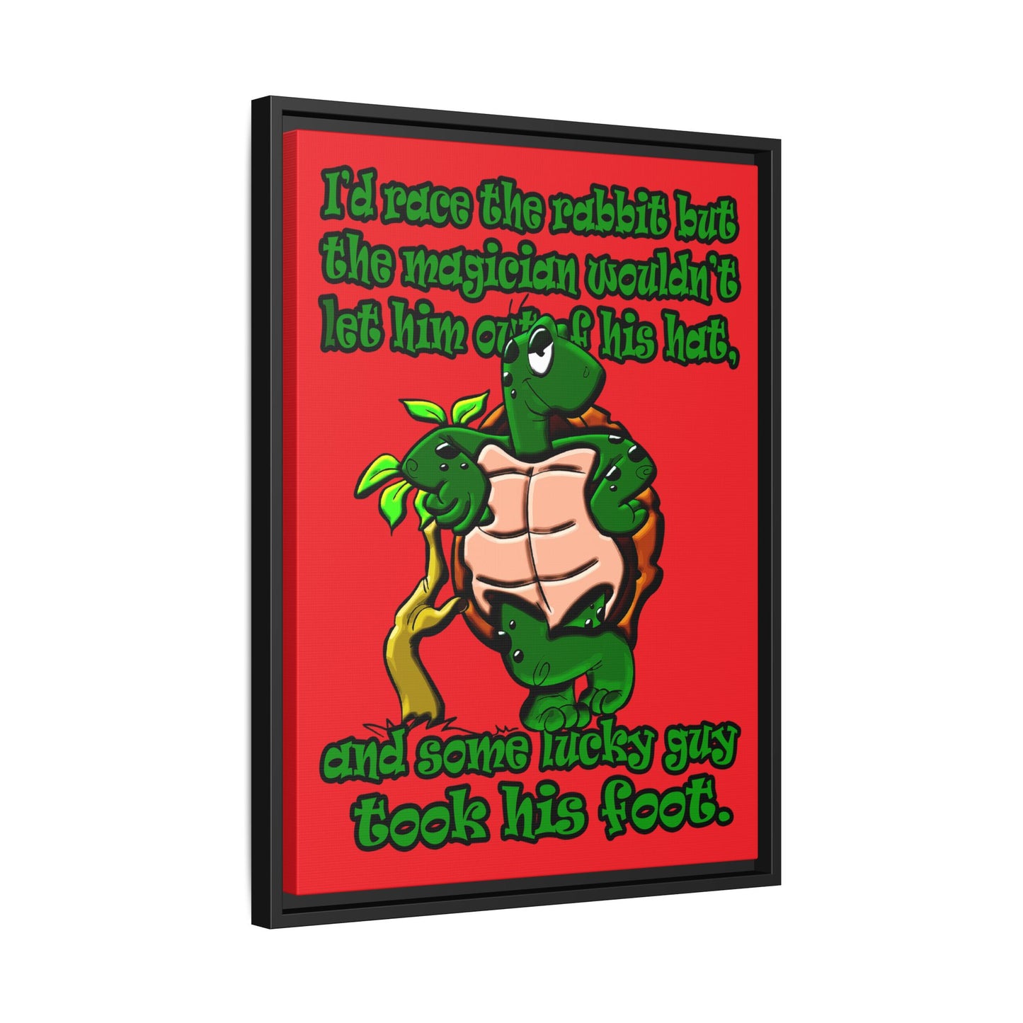 turtle race - framed canvas art (red)