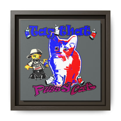 tag that - framed canvas art (dark grey)