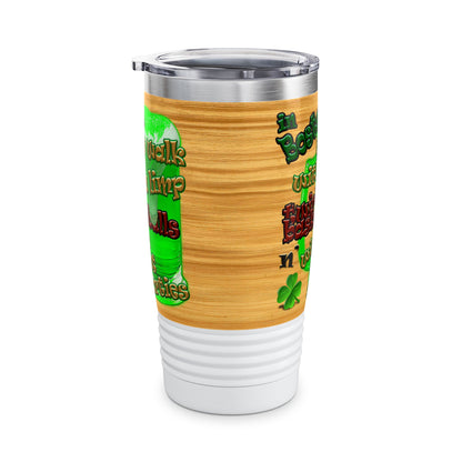 celtics logo - Ringneck Tumbler, 20oz (butterscotch wood finish)