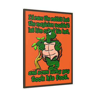 turtle race - framed canvas art (orange)