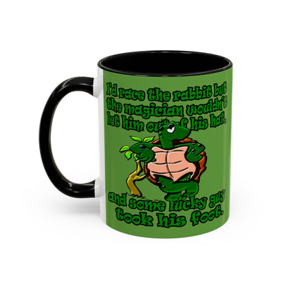 turtle race - Accent Mug (green)