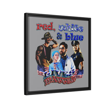 rw&b lives matter - framed canvas art (grey)