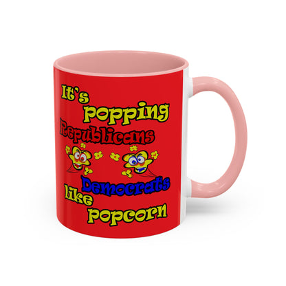 popping like popcorn - Accent Mug (red)