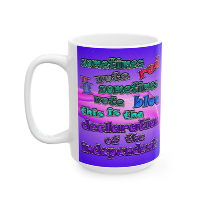 declaration of the independents - White Mug (purple-pink wave)