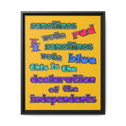 declaration of the independents - framed canvas art (yellow)