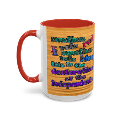declaration of the independents - Accent Mug (butterscotch wood finish)
