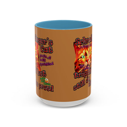 schrodinger's cat - Accent Mug (light brown)