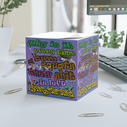 the bum's shit - note cube (light blue-purple wave)
