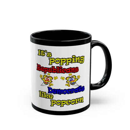 popping like popcorn - Black Mug (white)