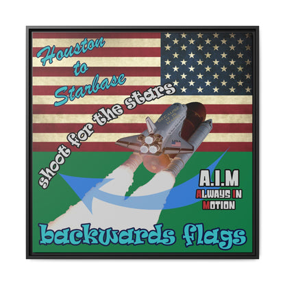 shoot for the stars - framed canvas art (dark green)