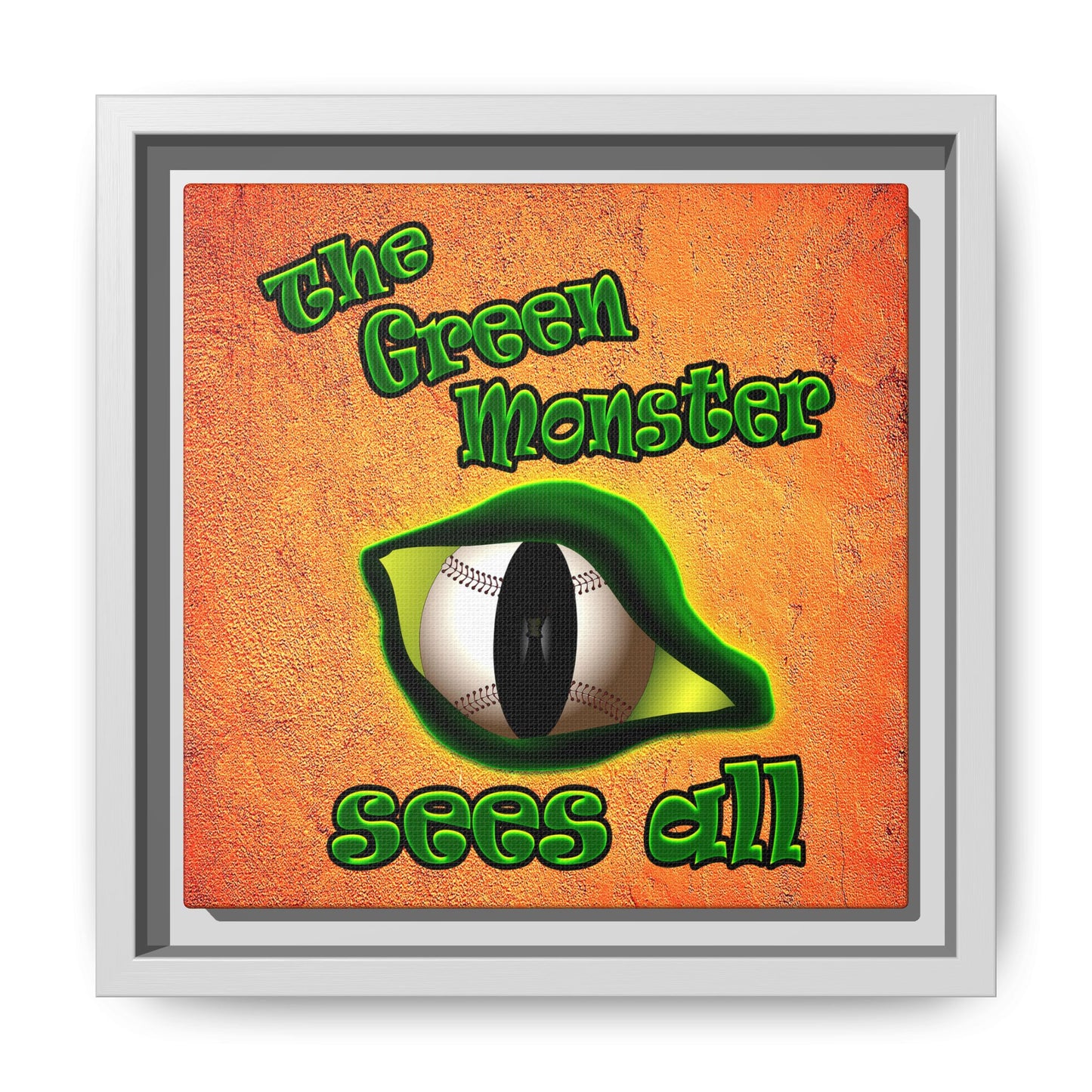 green monster - framed canvas art (burnt orange)