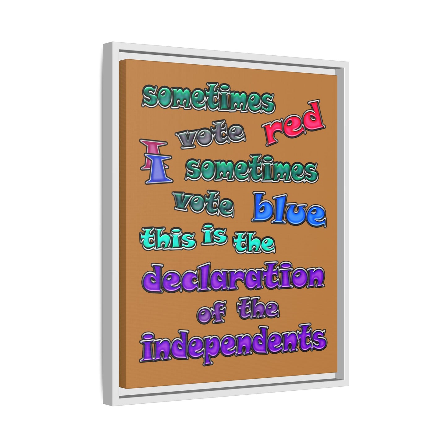 declaration of the independents - framed canvas art (light brown)