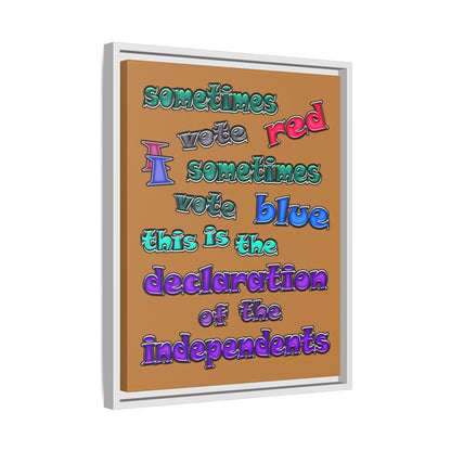 declaration of the independents - framed canvas art (light brown)