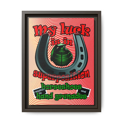 my luck - framed canvas art (yellow-orange wave)