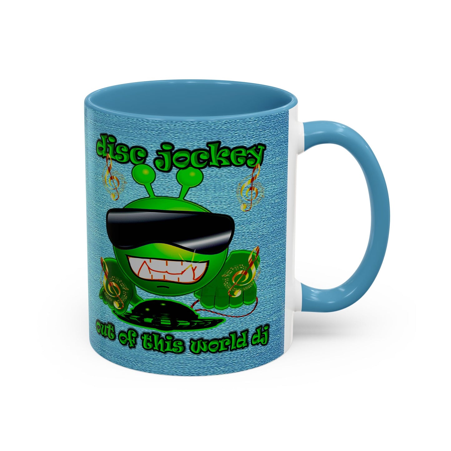 disc jockey - Accent Mug (faded dark blue)