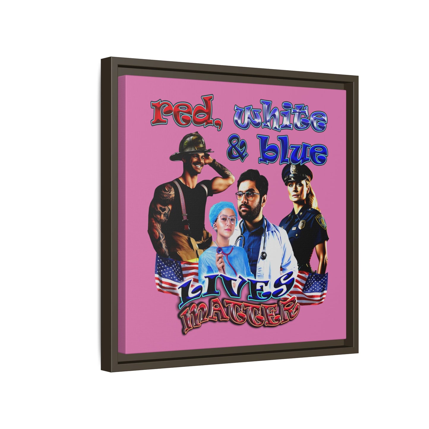 rw&b lives matter - framed canvas art (light pink)