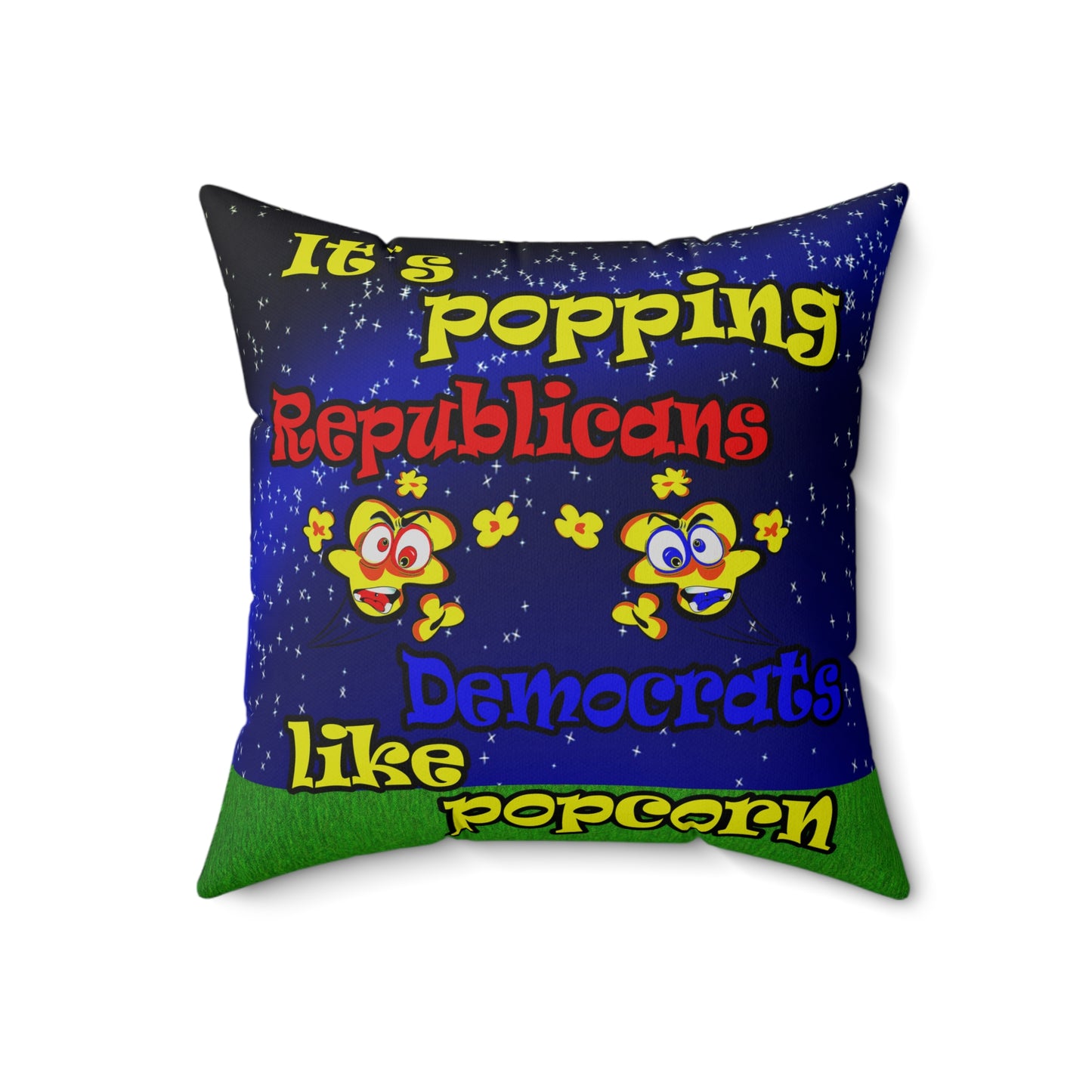 popping like popcorn - Spun Polyester Square Pillow - ('snoops' background)
