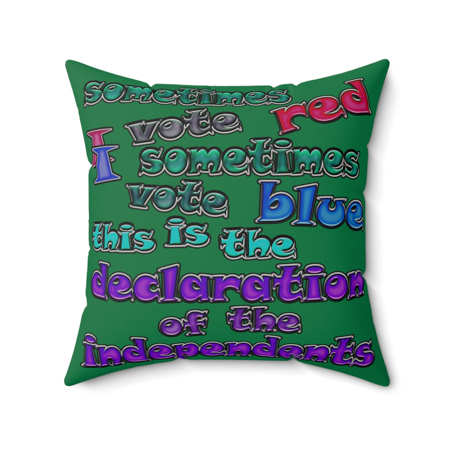 declaration of the independents - Faux Suede Square Pillow - (dark green)
