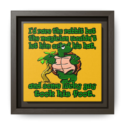 turtle race - framed canvas art (yellow)
