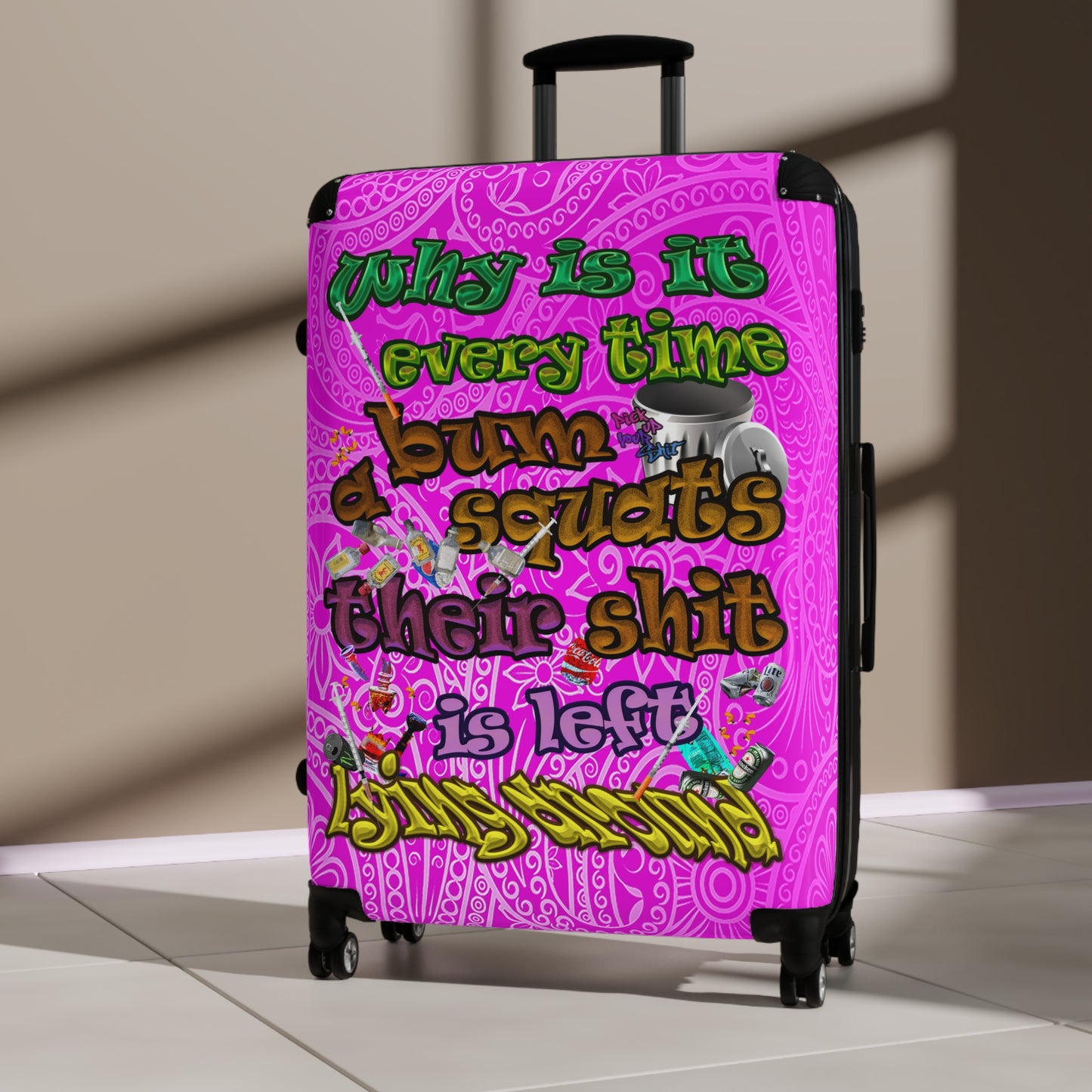 the bum's shit - Suitcase (pink swirl)