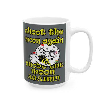 shoot the moon again - White Mug (dark grey)
