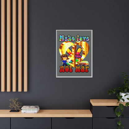 love peace - framed canvas art (dark grey)