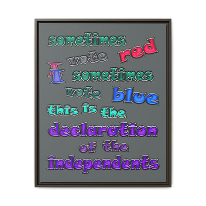 declaration of the independents - framed canvas art (dark grey)
