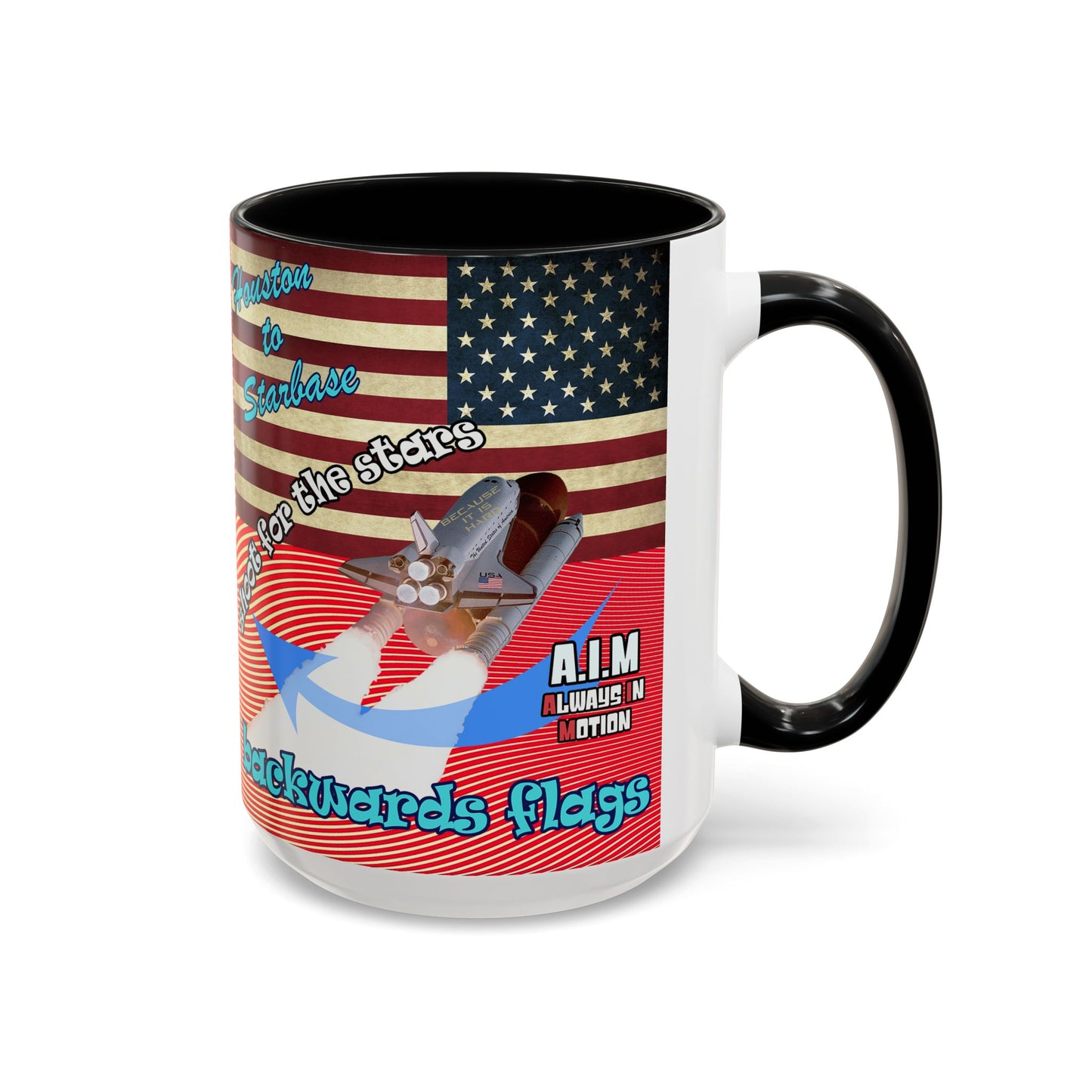 shoot for the stars - Accent Mug (yellow-orange wave)