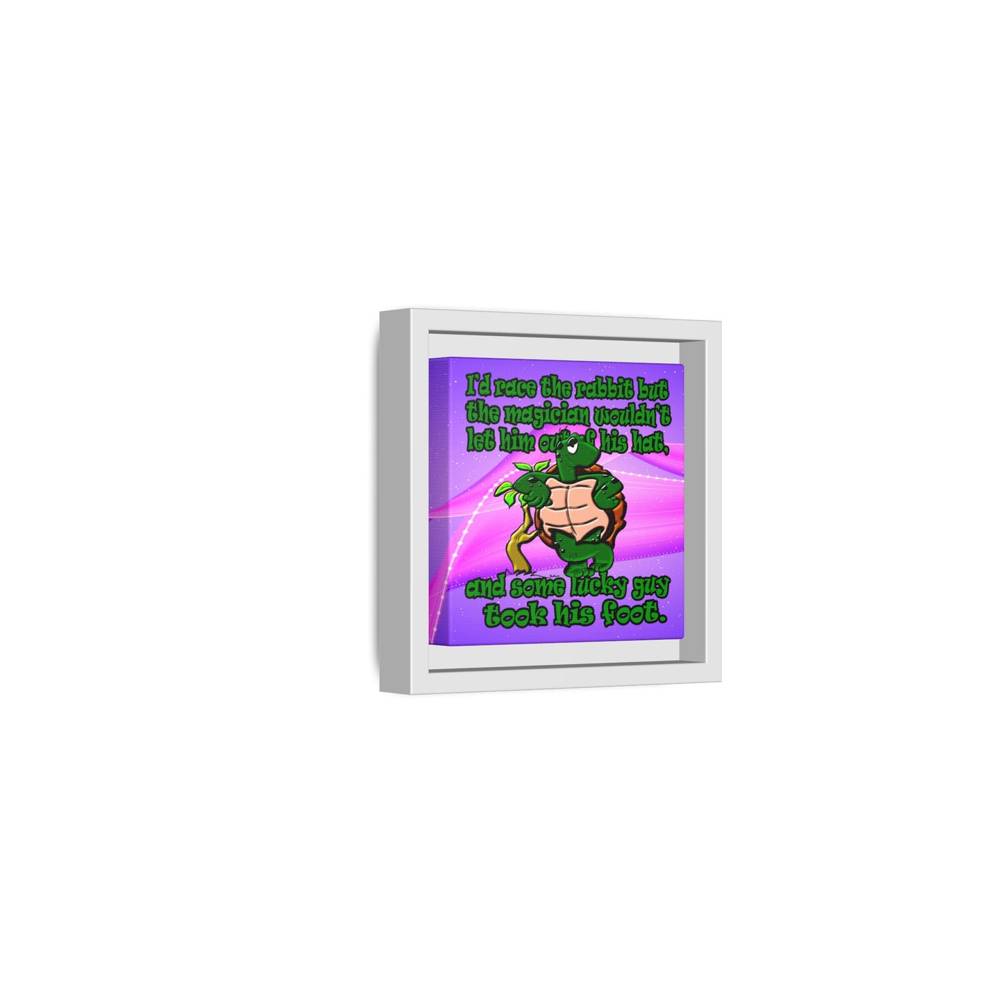 turtle race - framed canvas art (purple-pink wave)