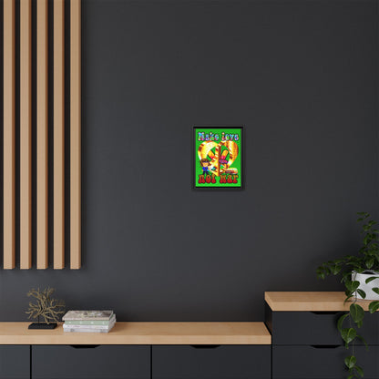 love peace - framed canvas art (logo green)
