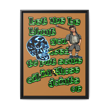 og - framed canvas art (light brown)