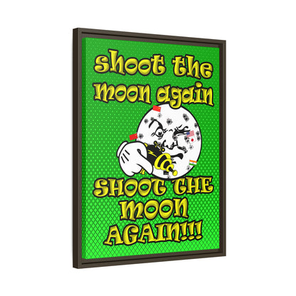 shoot the moon again - framed canvas art (logo green)