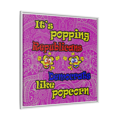 popping like popcorn - framed canvas art (pink swirl)