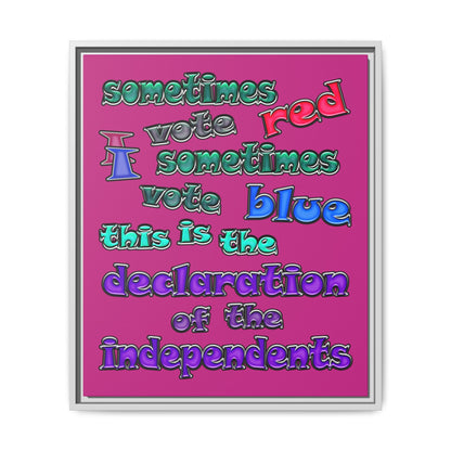 declaration of the independents - framed canvas art (pink)